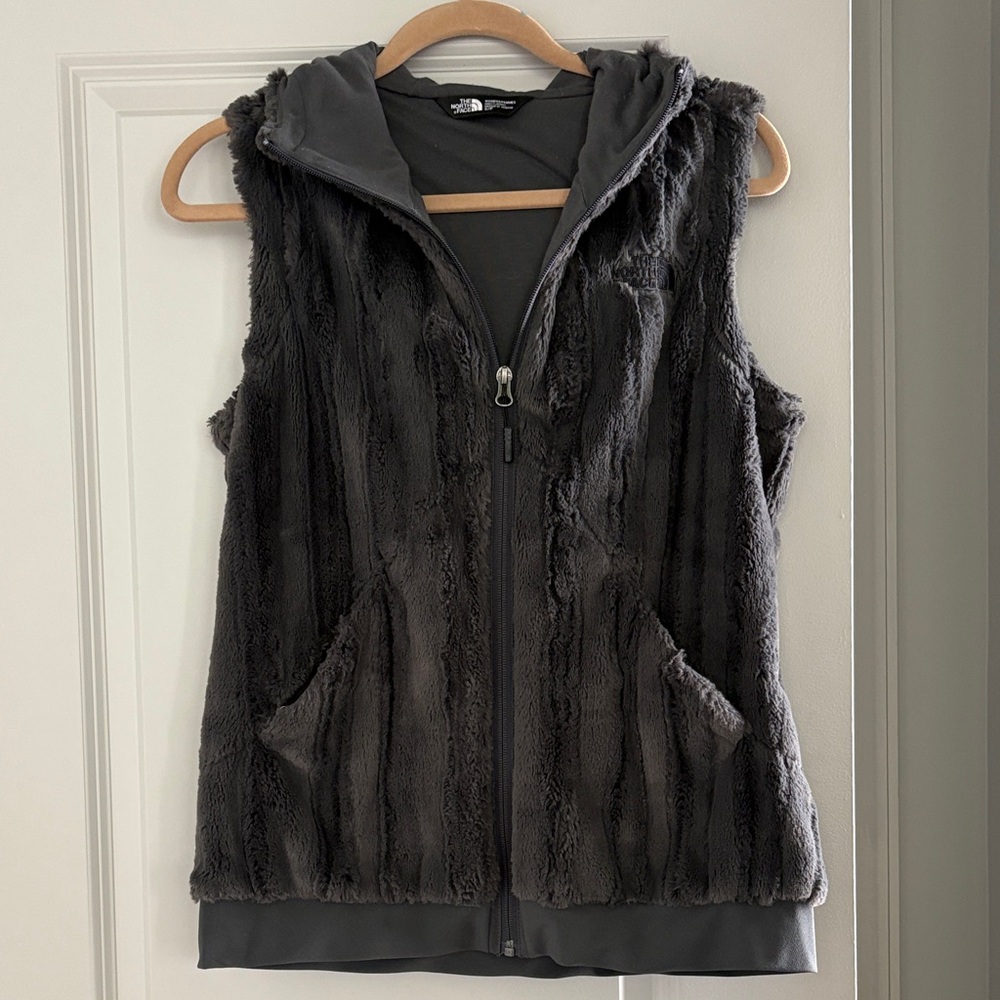The North Face Charcoal Faux Fur Vest